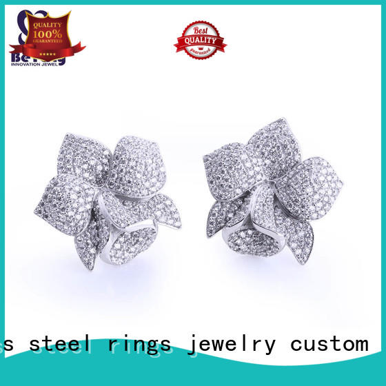 BEYALY flower small silver hoop earrings Suppliers for exhibition