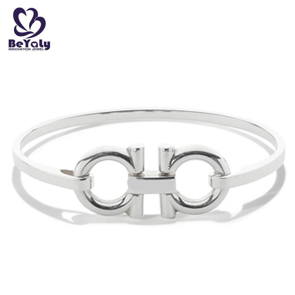 product-Simple doppel - looping design wholesale silver cuff bracelet-BEYALY-img
