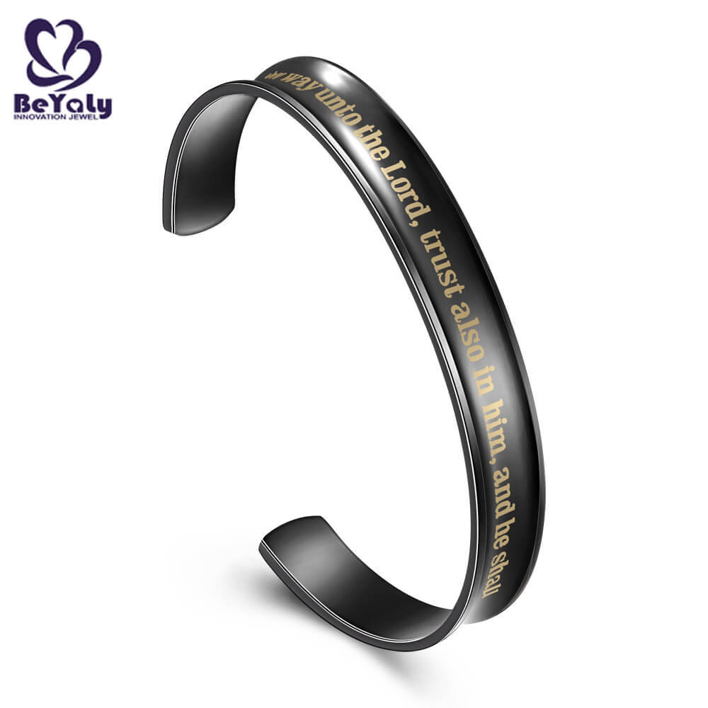 logo sterling silver cuff bracelet design for business gift BEYALY
