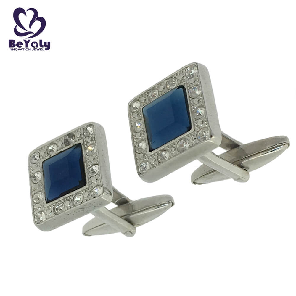 Fine quality blue stone square shaped cuff links for men