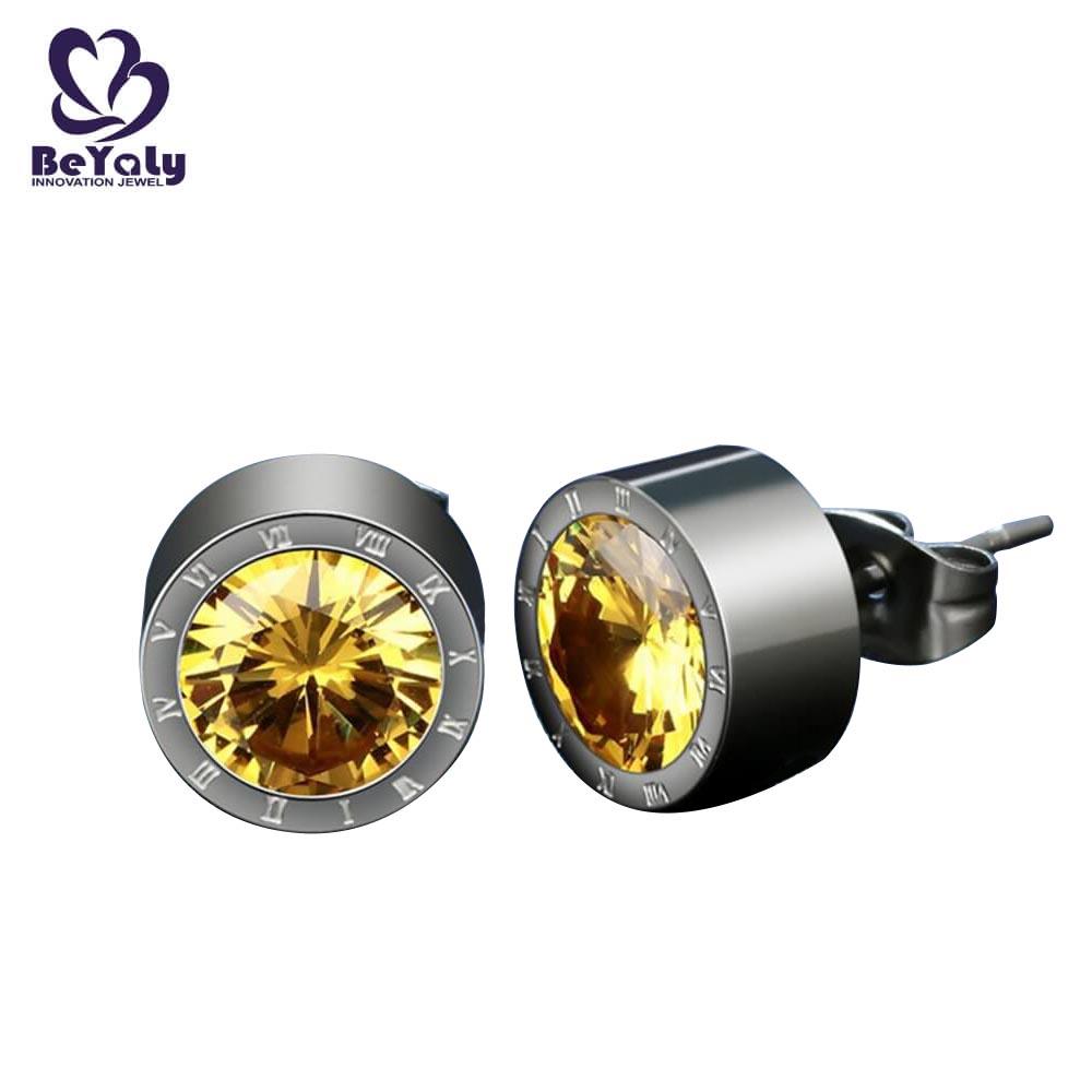 pave jewelry hoop BEYALY Brand small diamond hoop earrings supplier
