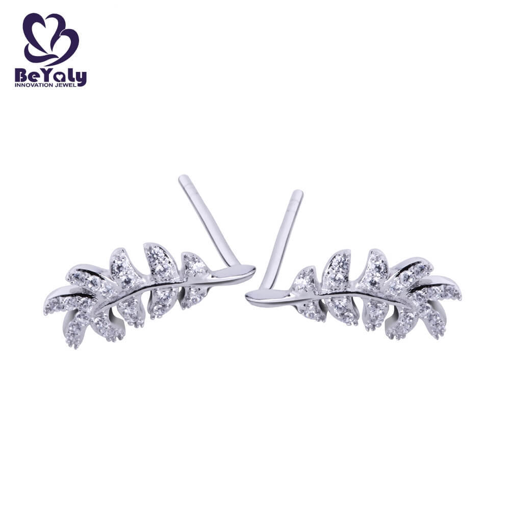 BEYALY Brand aaa pave mini diamond hoop earrings flower-BEYALY-img-1