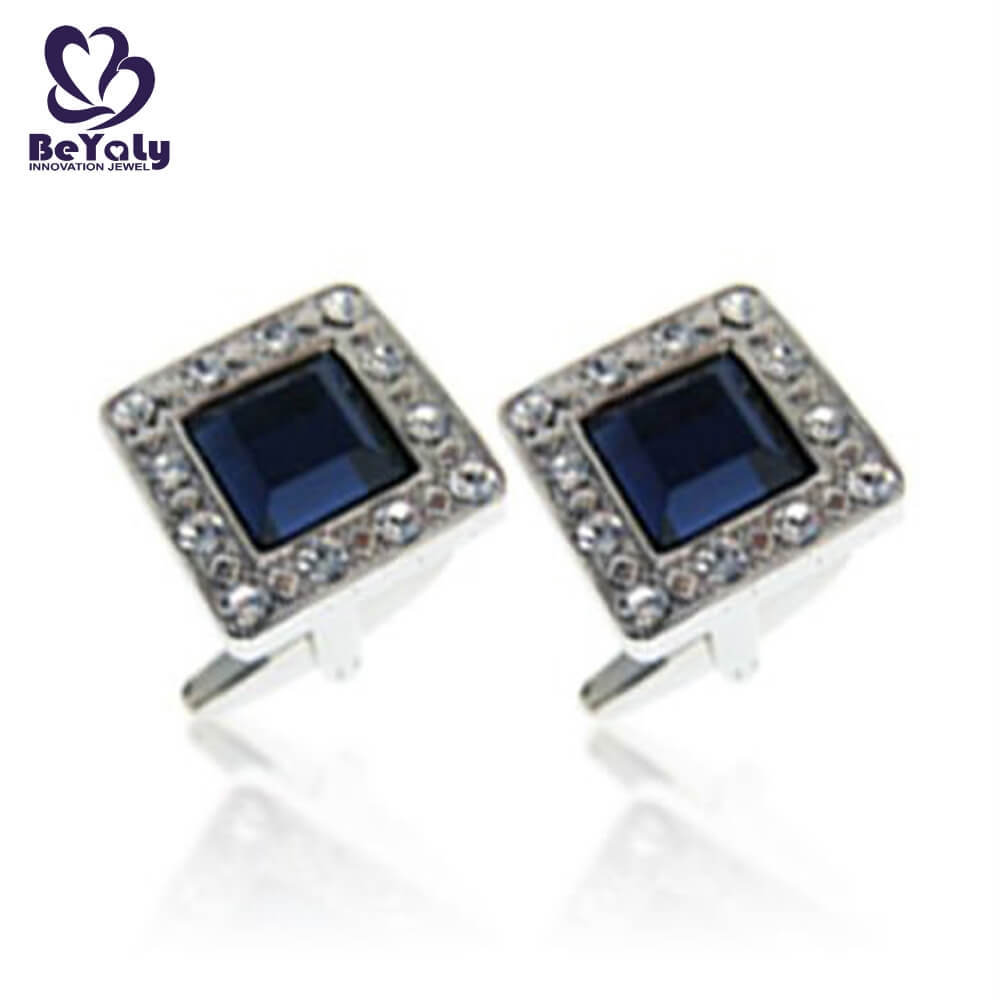 Quality BEYALY Brand gold wedding cufflinks mens colorful-fashion jewelry wholesale-circle earring-s-1