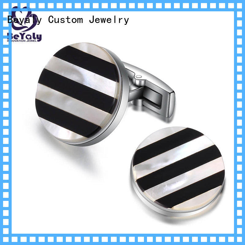 Custom cufflink set stripe company for engagement
