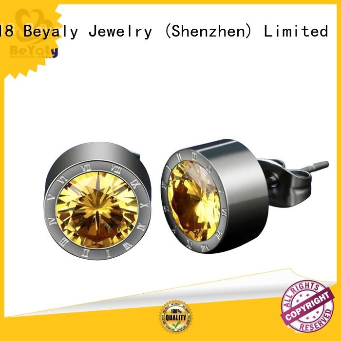 pave jewelry hoop BEYALY Brand small diamond hoop earrings supplier
