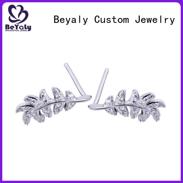 BEYALY plated small silver hoop earrings for business for women