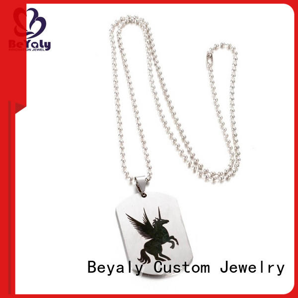 BEYALY Wholesale sterling silver circle pendant necklace manufacturers for girls