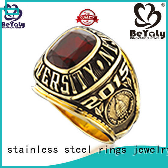 red painting OEM mens class rings high school BEYALY