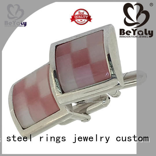 gold wedding cufflinks black square mens BEYALY Brand company