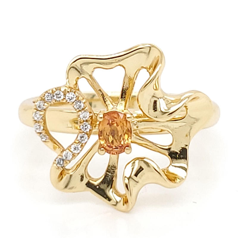 product-BEYALY-24k gold plating flower shape elegant ring-img-2