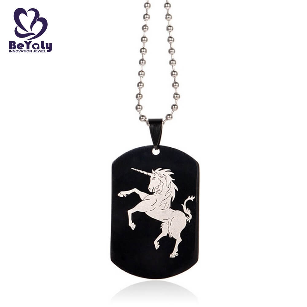 wolf silver pendant necklace sets for ladies BEYALY-4