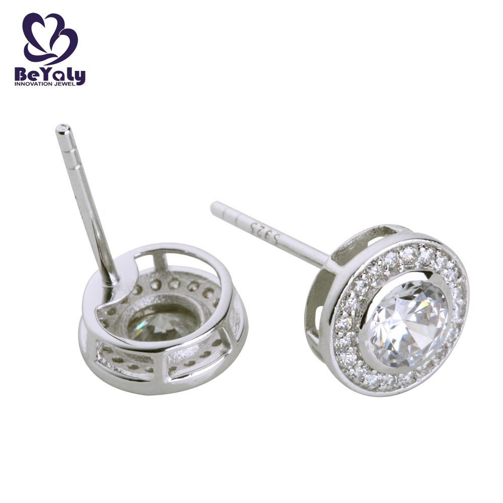 small sterling zircon small diamond hoop earrings BEYALY