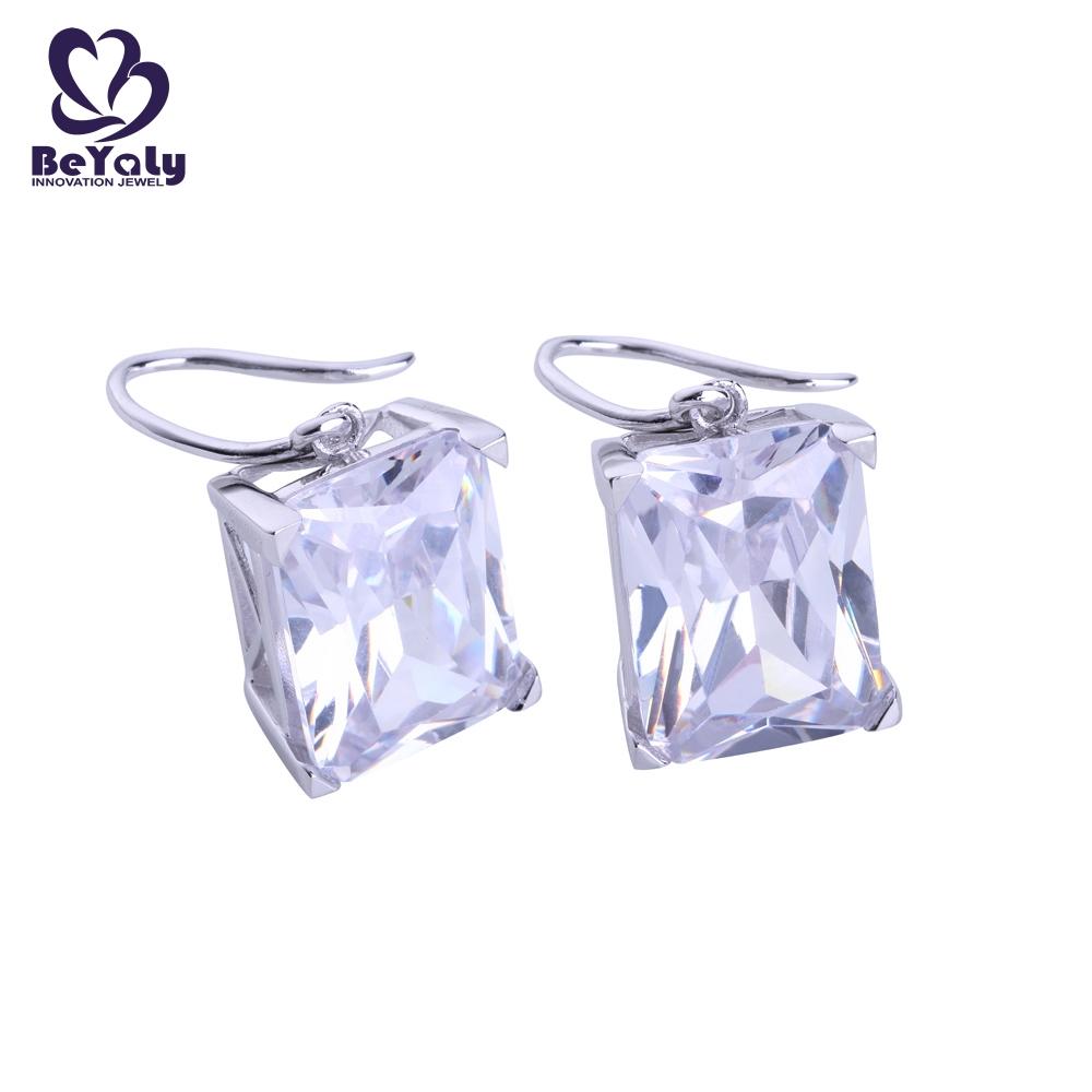 shape zircon white small diamond hoop earrings BEYALY Brand company