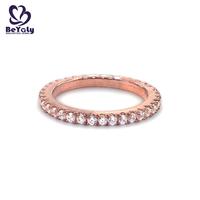 Full pave setting AAA cubic zircon rose gold ring