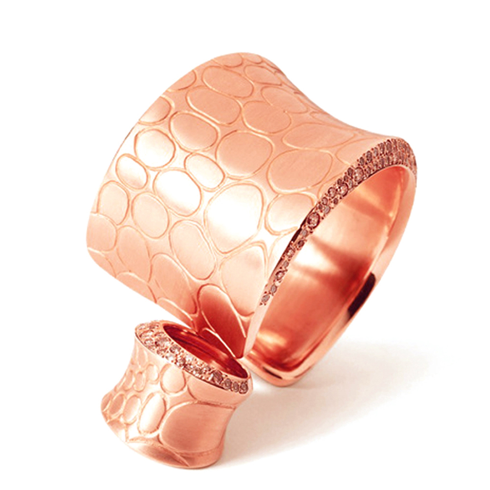 Fashion Jewelry Trendy Rose Gold 925 Sterling Silver Bracelet Bangle