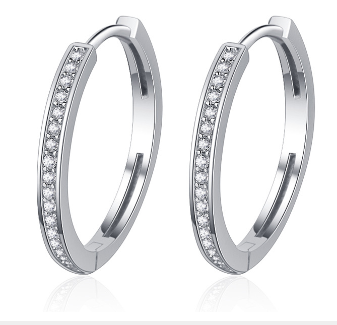 BEYALY High-quality circle diamond earrings for anniversary celebration-4