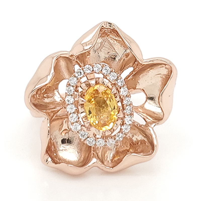 product-18k custom made rose gold flower ring-BEYALY-img