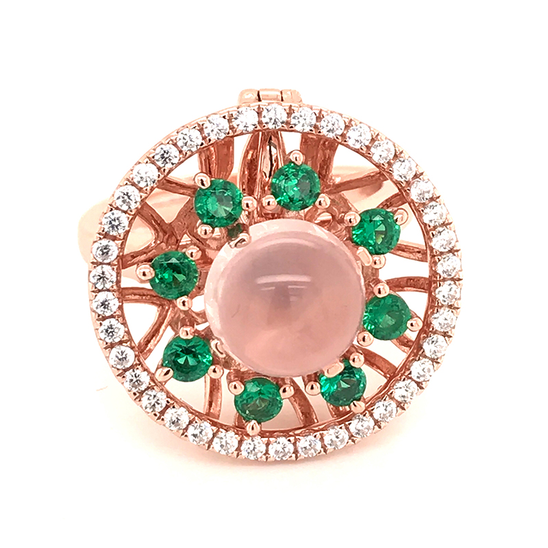 Custom made rose gold plating ring pendant