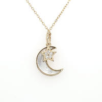 Fashion jewelry necklace 2019 wholesale silver crescent moon pendant necklace