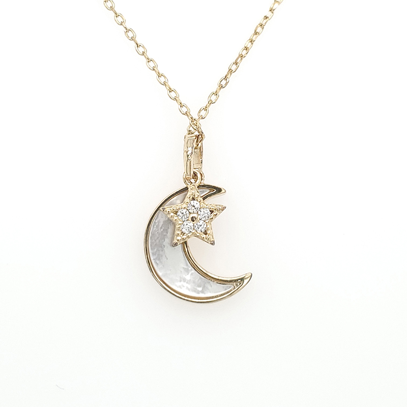 product-Fashion jewelry necklace 2019 wholesale silver crescent moon pendant necklace-BEYALY-img