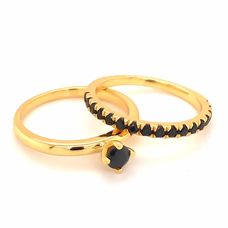 product-BEYALY-Customizable 18k gold plating ring set for wedding-img-2
