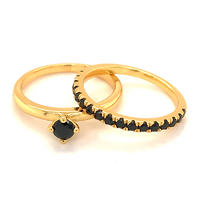 Customizable 18k gold plating ring set for wedding