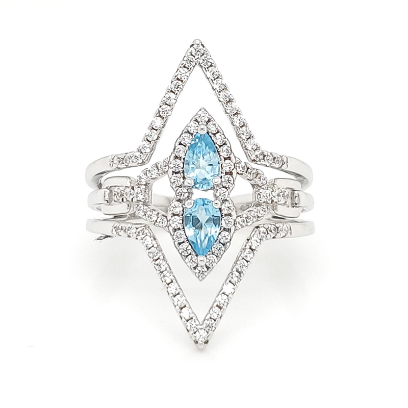 product-Special design elegant blue genstone diamond ring-BEYALY-img
