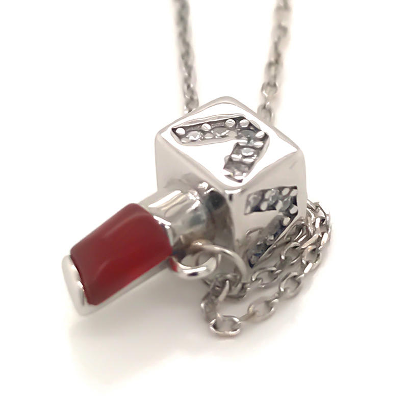 product-Custom made 925 sterling silver Lipstick pendant necklace-BEYALY-img-3