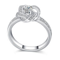 Elegant design 925 sterling silver good quality zircon ring