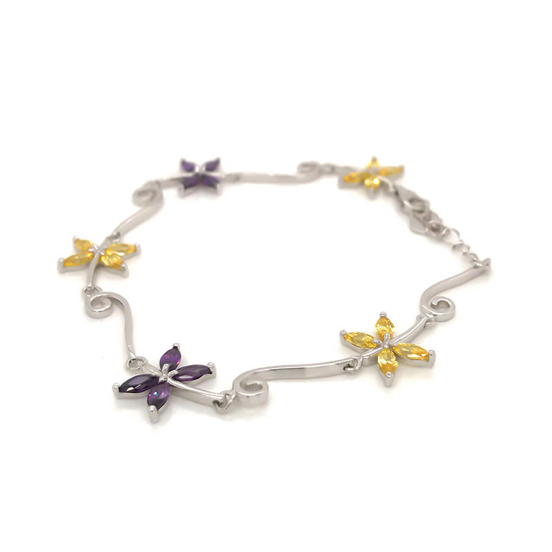 product-Simple design colored zircon butterfly bohemian 925 sterling silver bracelets bangles-BEYALY-3