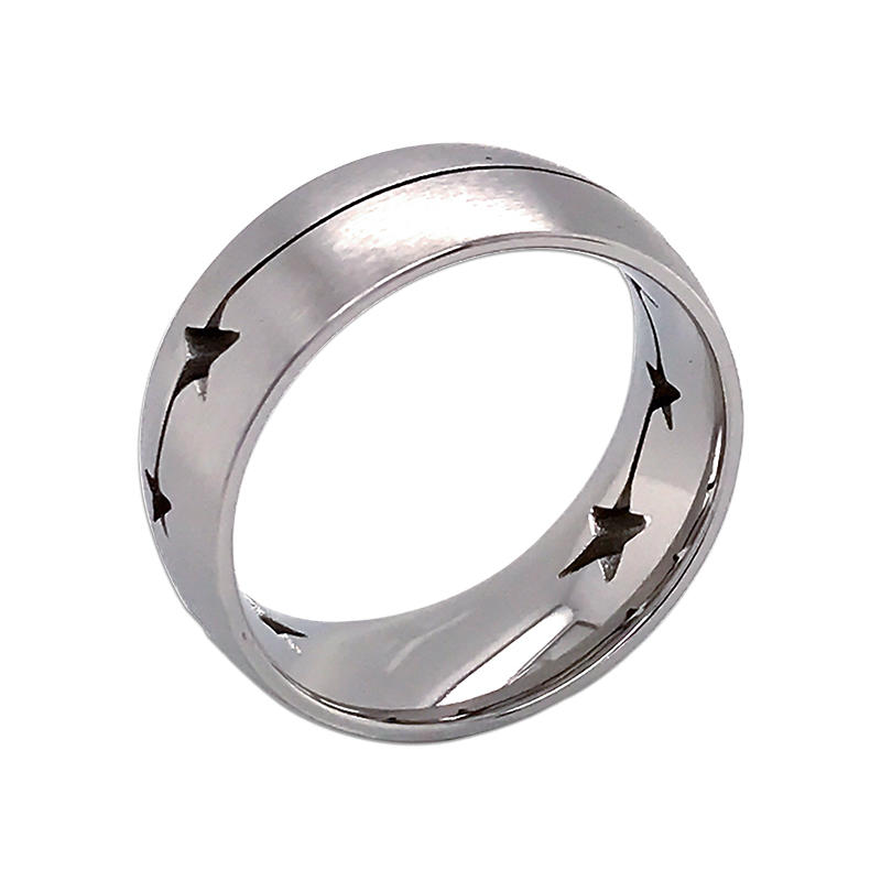 product-Simple design silver gold black stainless steel rings custom bar engraved logo ring for men--3