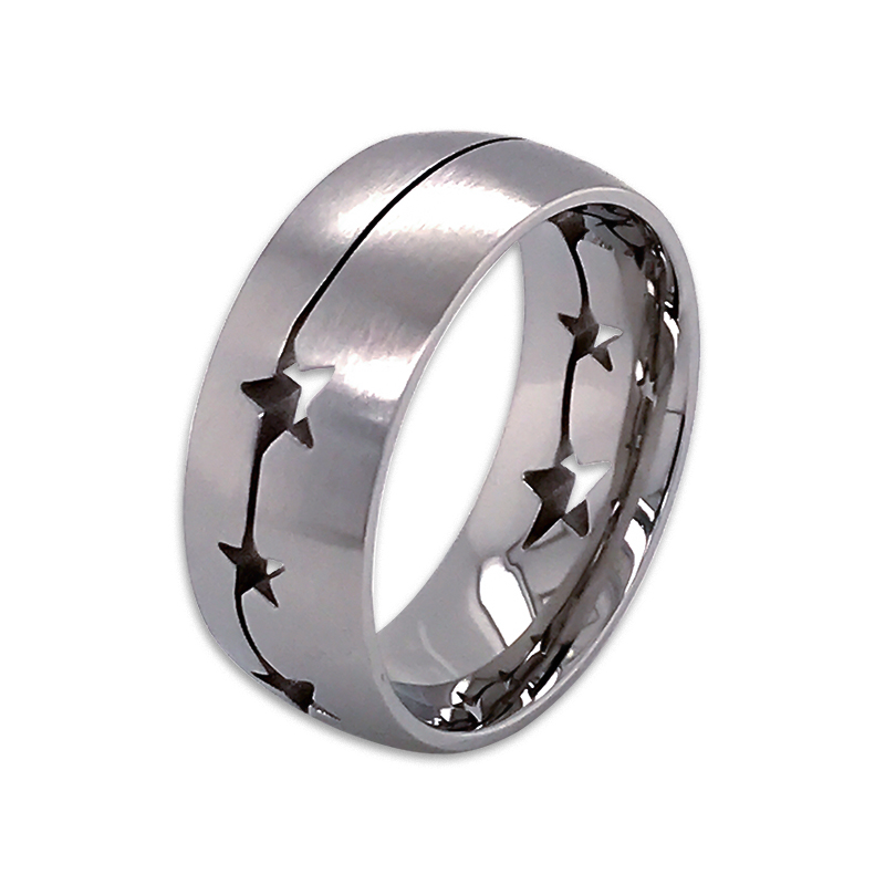 product-Simple design silver gold black stainless steel rings custom bar engraved logo ring for men-