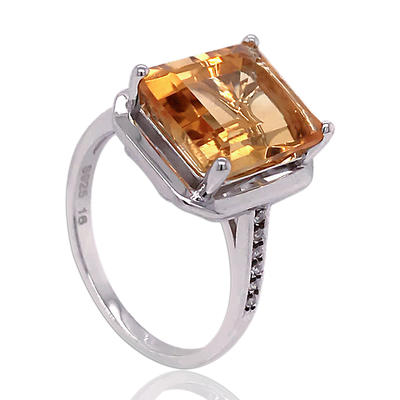 925 silver Asscher Cut Cubic Zirconia Halo Ring