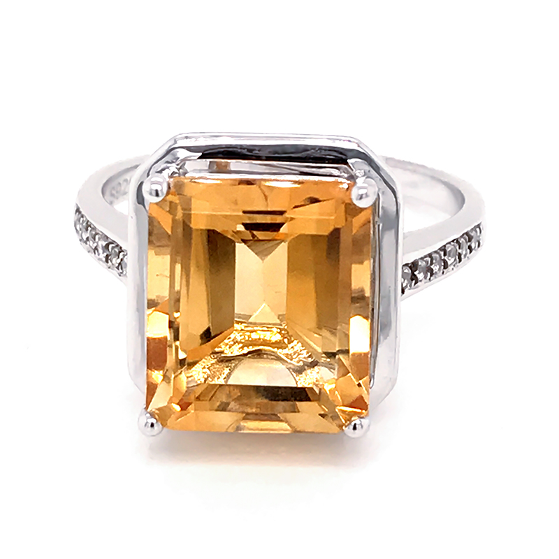 product-925 silver Asscher Cut Cubic Zirconia Halo Ring-BEYALY-img