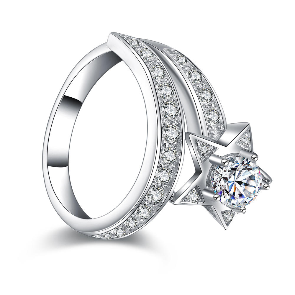 product-Fantastic girls cz star design 925 sterling silver meteor finger rings-BEYALY-img-3