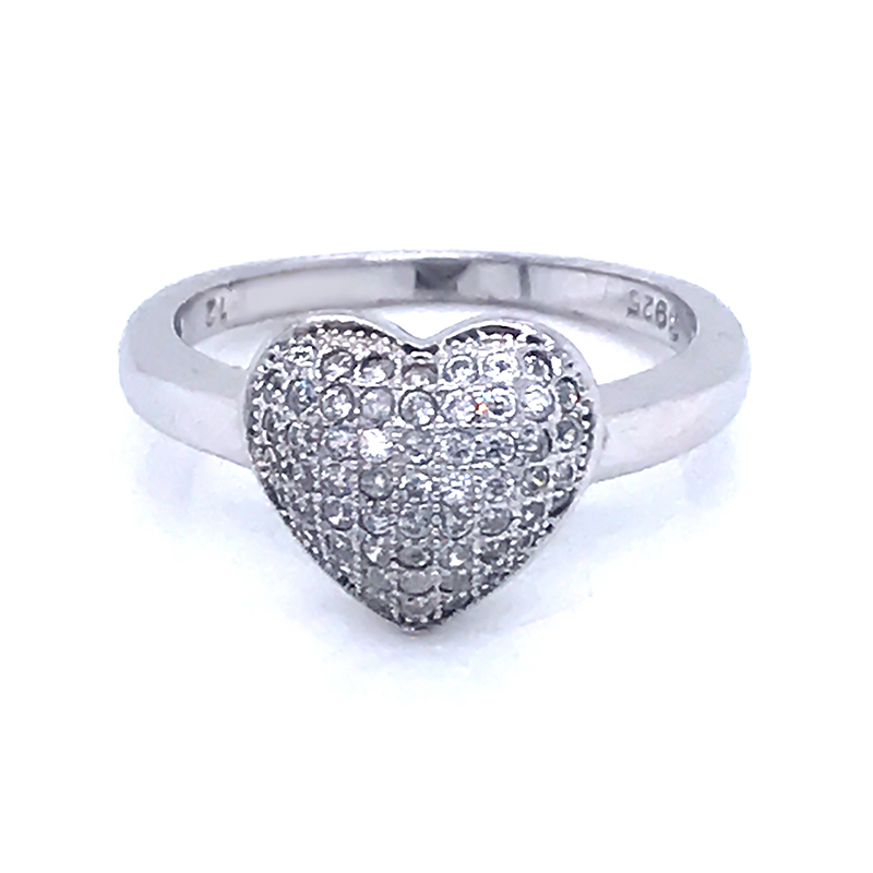 925 Sterling Silver Ring Jewelry Love Heart Shaped Ring