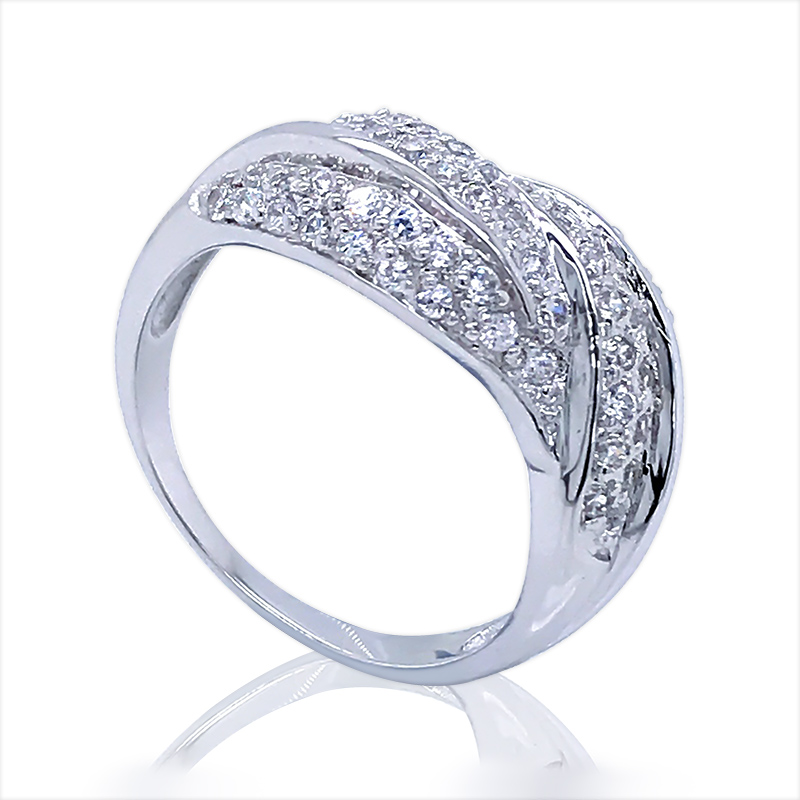 Fashion CZ Jewelry 925 Sterling Silver Leaf Ring