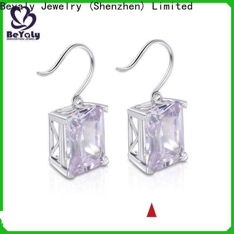 fashion cubic zirconia earrings white Supply for exhibition