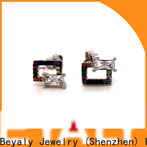 BEYALY stylish small silver hoop earrings for business gift