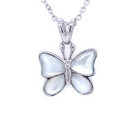 Nice design white shell pave butterfly pendant