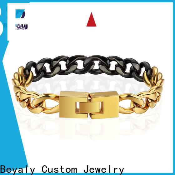 New gold bangle bracelet with circles leather for advertising promotion