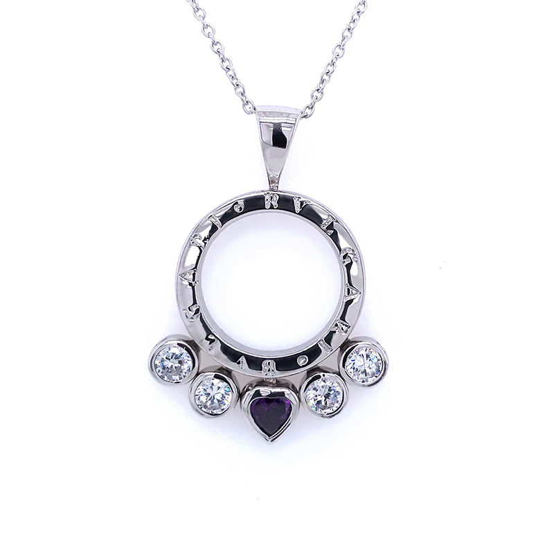 2020 Sterling Silver Pendant necklace accessories jewelry Inlay zircon slider Pendant Wedding Pendant
