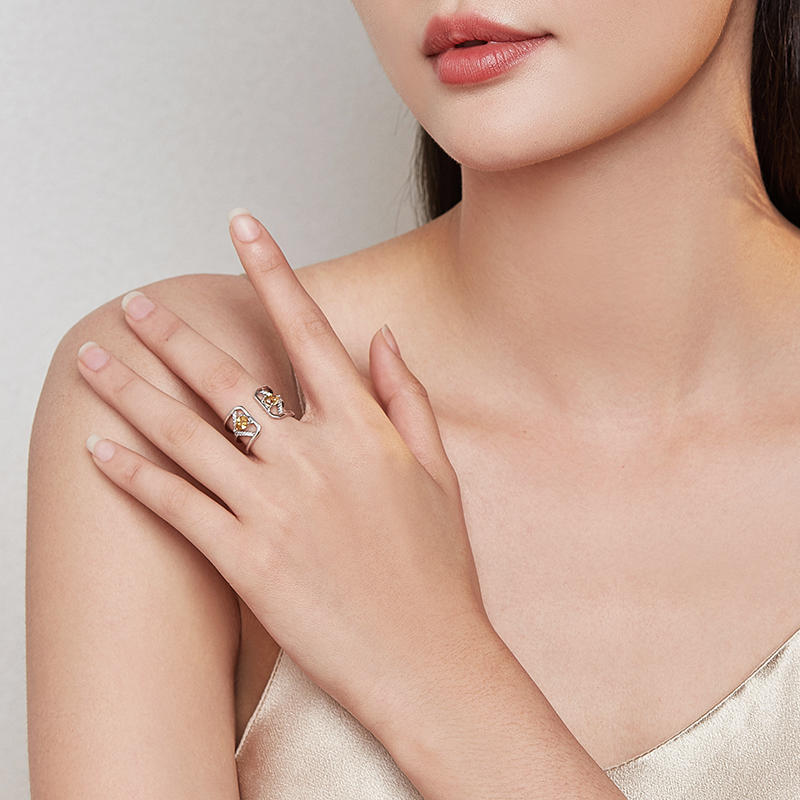 product-BEYALY-Geometric design gemstone silver ring for women-img