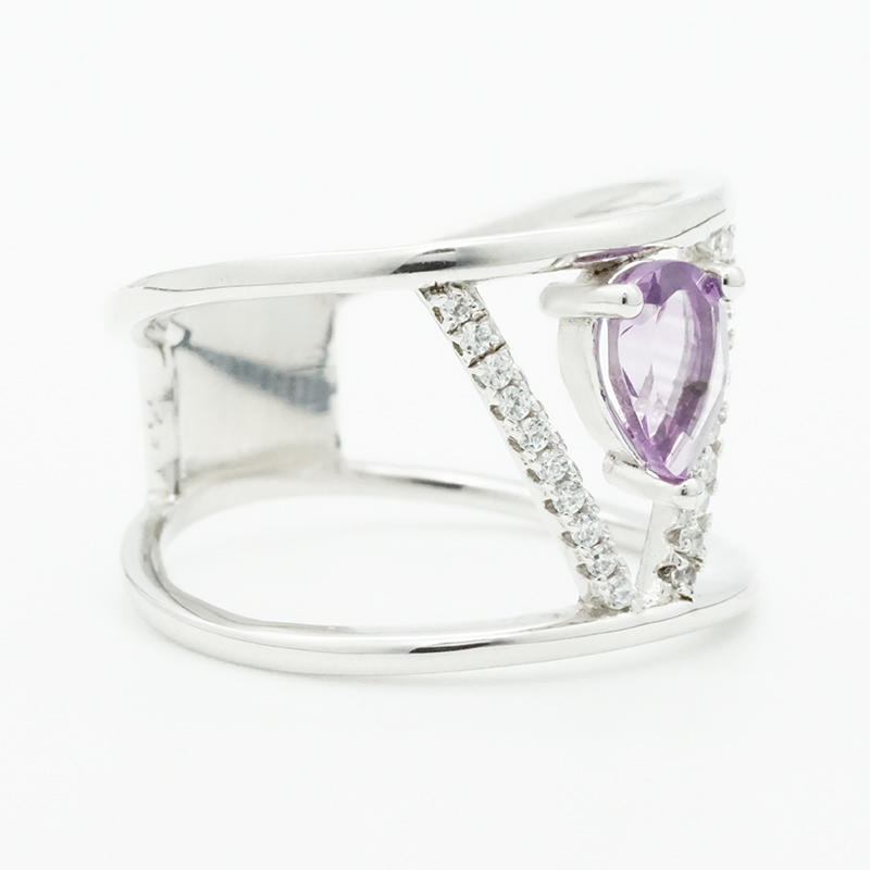product-BEYALY-Fashion jewelry Purple Birthstone Silver Ring Zircon geometric shape Luxury ring-img-2