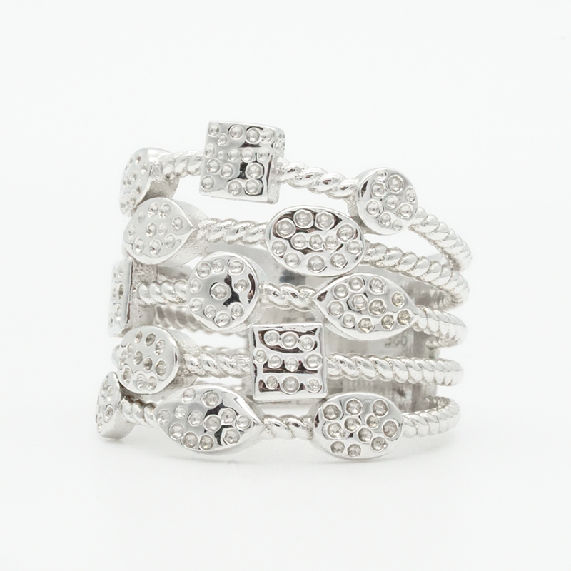 Fashion women engagement jewelry silver multi layer Ring