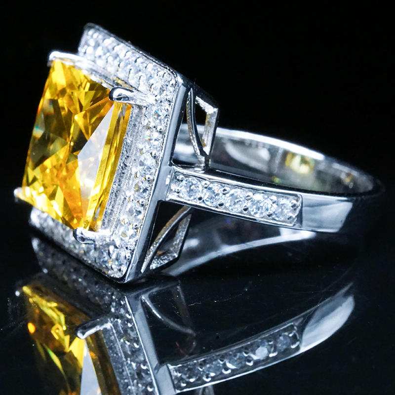 product-Square Design Yellow Stone Silver Bijoux 925 Rings-BEYALY-img-3