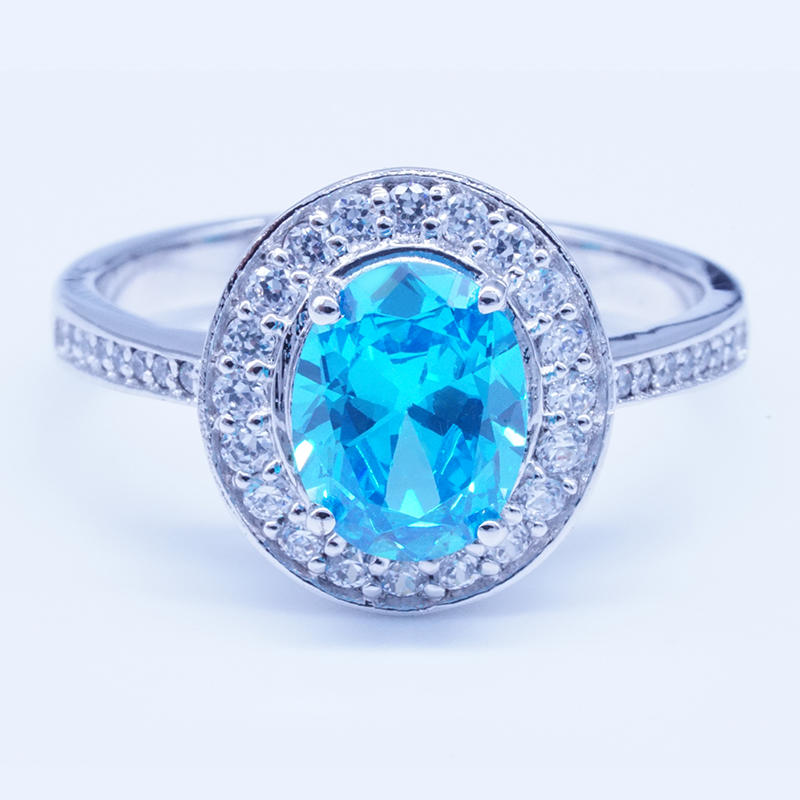 Blue zircon Wedding Silver 925 Rings design