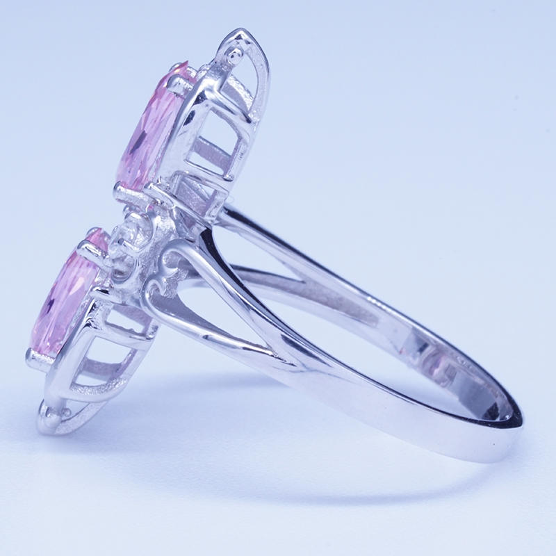 product-Trend design clover pink gemstone ring for women-BEYALY-img-3
