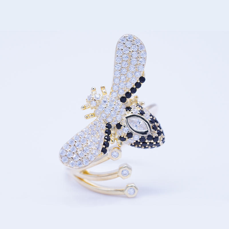 Latest Design Fun Animal Bee Shape Silver ring jewelry lady jewelry
