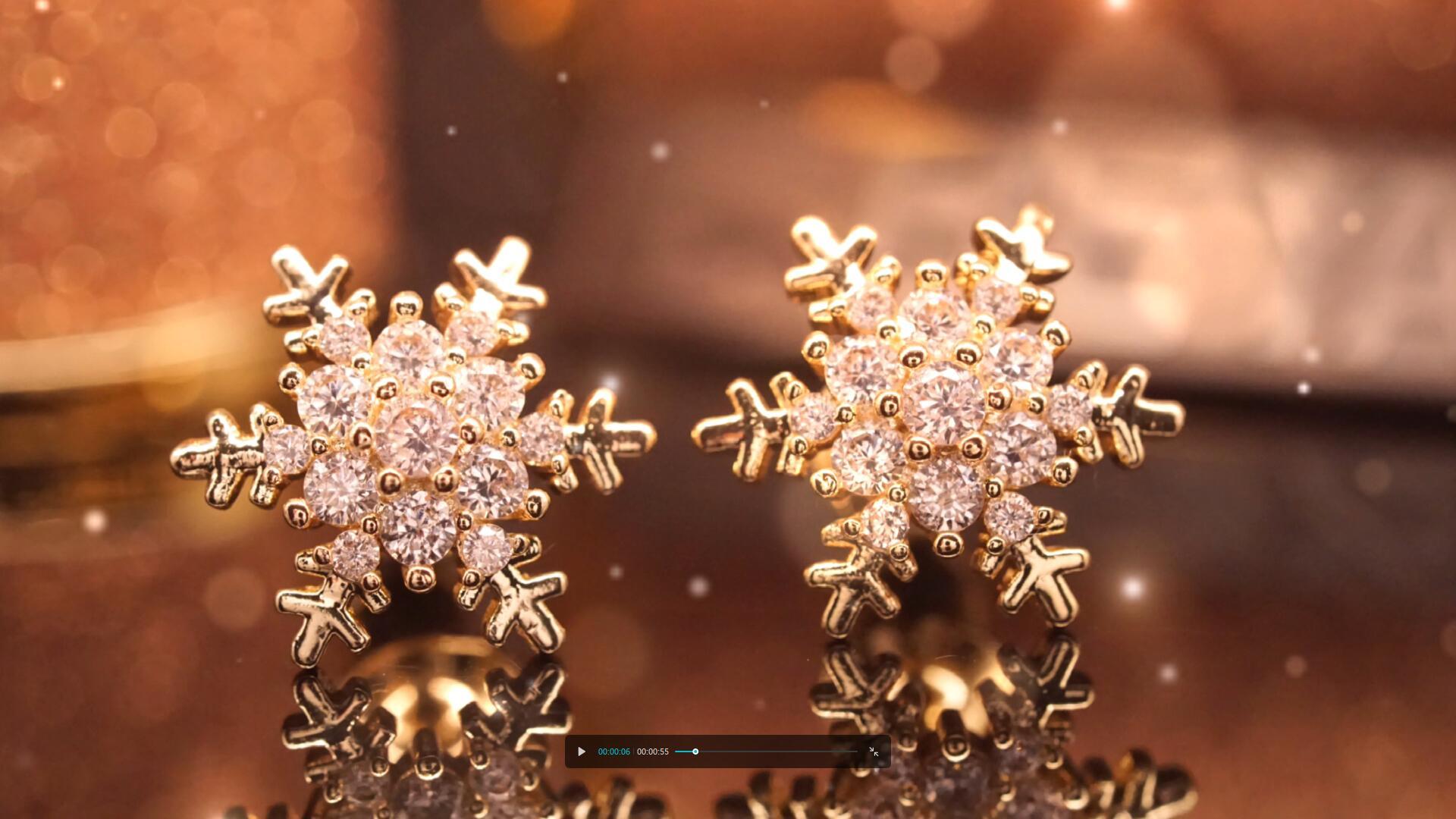 Beyaly Jewelry | Nice Design Clear Gemstone Flower Gold Tone Plated Stud Earrings Jewelry
